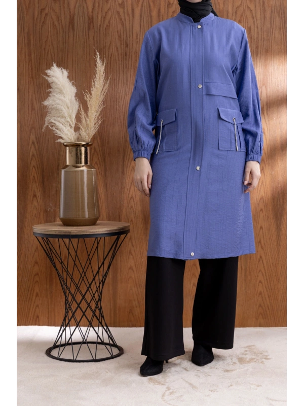 TORBA CEPLİ ALLERLİ PAT İÇİ FERMUARLI GİYÇIK - İNDİGO