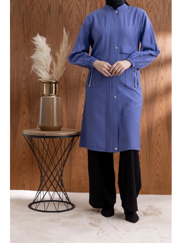 TORBA CEPLİ ALLERLİ PAT İÇİ FERMUARLI GİYÇIK - İNDİGO