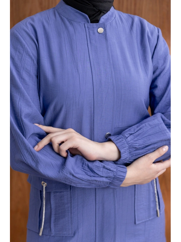 TORBA CEPLİ ALLERLİ PAT İÇİ FERMUARLI GİYÇIK - İNDİGO