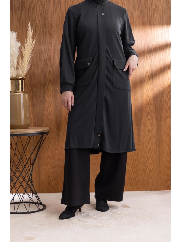 TORBA CEPLİ İÇİ FERMUARLI GİYÇIK - SİYAH