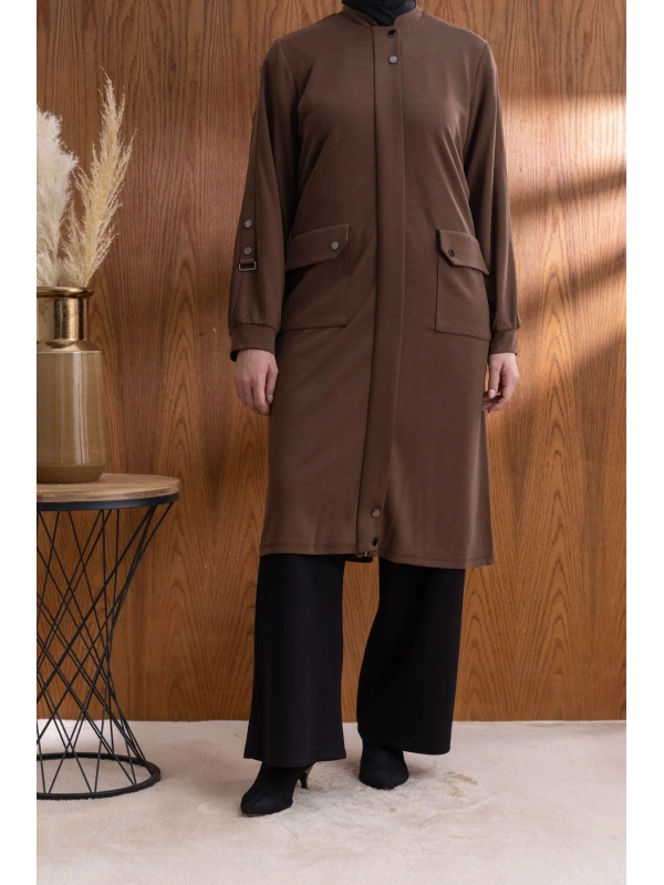 TORBA CEPLİ İÇİ FERMUARLI GİYÇIK - KAHVE