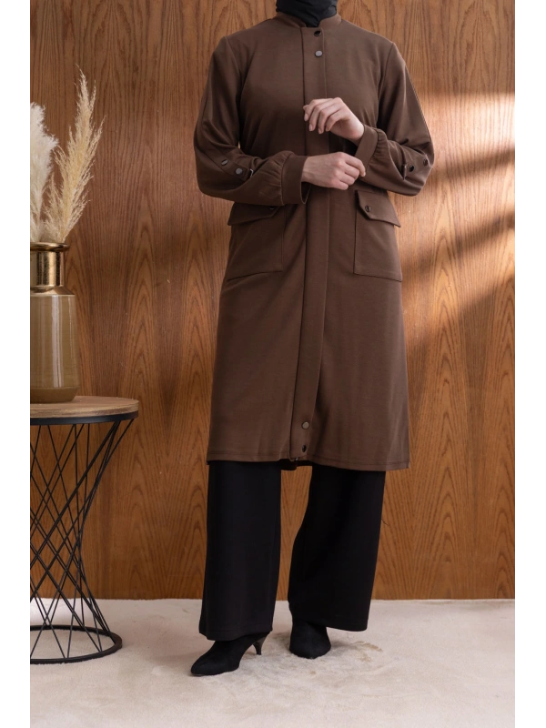 TORBA CEPLİ İÇİ FERMUARLI GİYÇIK - KAHVE