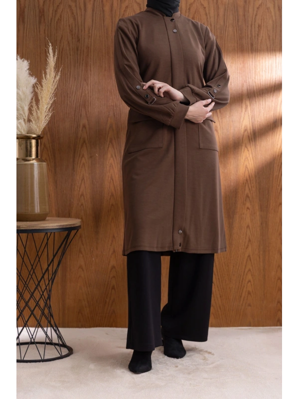 TORBA CEPLİ İÇİ FERMUARLI GİYÇIK - KAHVE