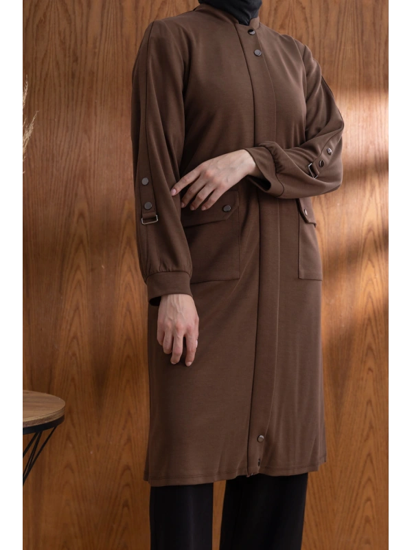 TORBA CEPLİ İÇİ FERMUARLI GİYÇIK - KAHVE