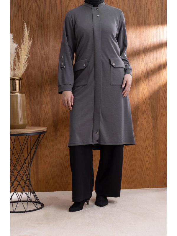 TORBA CEPLİ İÇİ FERMUARLI GİYÇIK - ANTRASİT