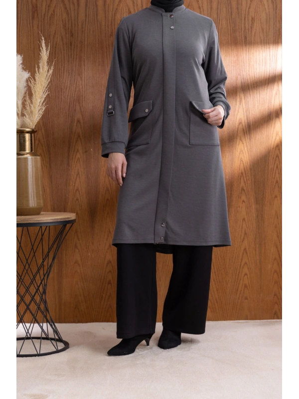 TORBA CEPLİ İÇİ FERMUARLI GİYÇIK - ANTRASİT