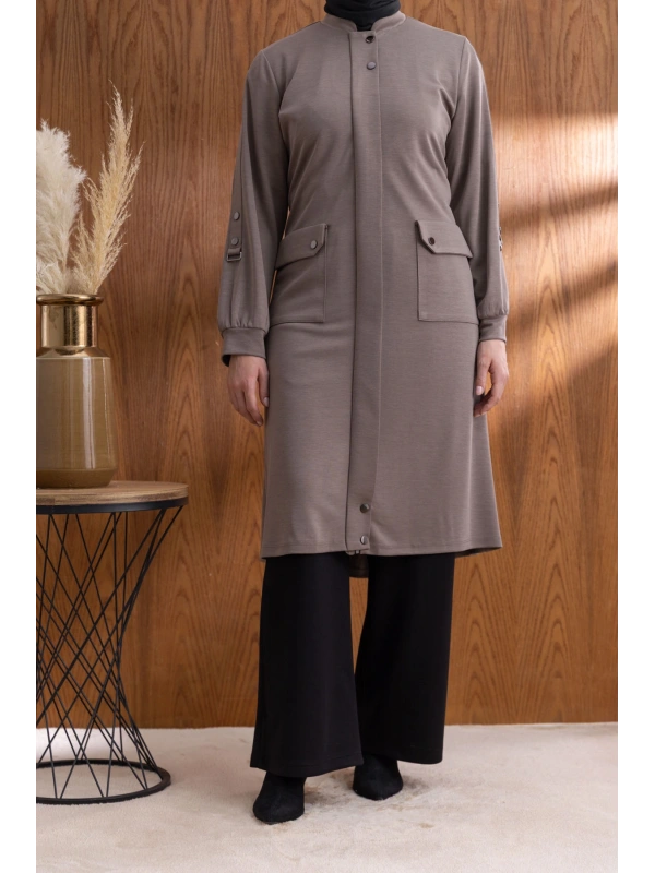 TORBA CEPLİ İÇİ FERMUARLI GİYÇIK - TAŞ