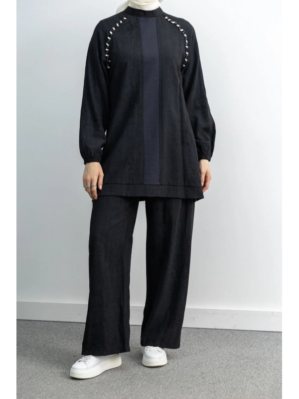 LETAFET 4071 PANTOLONLU TAKIM - SİYAH