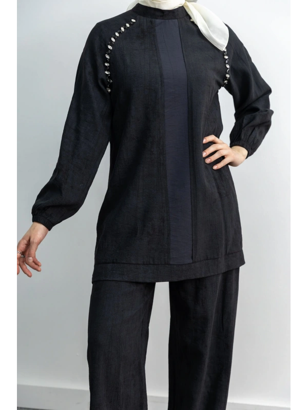 LETAFET 4071 PANTOLONLU TAKIM - SİYAH