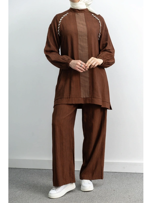 LETAFET 4071 PANTOLONLU TAKIM - KAHVE