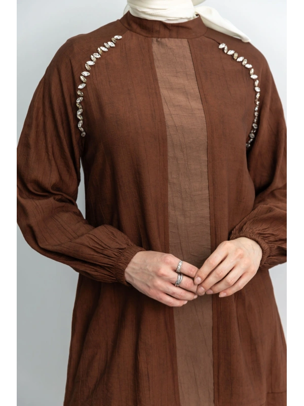 LETAFET 4071 PANTOLONLU TAKIM - KAHVE