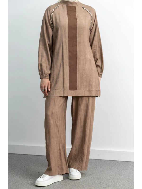 LETAFET 4071 PANTOLONLU TAKIM - VİZON