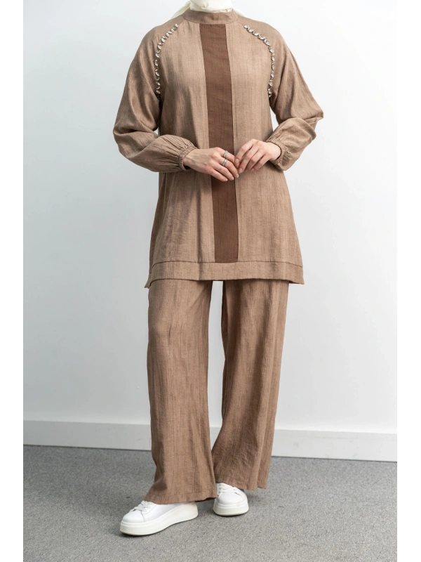 LETAFET 4071 PANTOLONLU TAKIM - VİZON