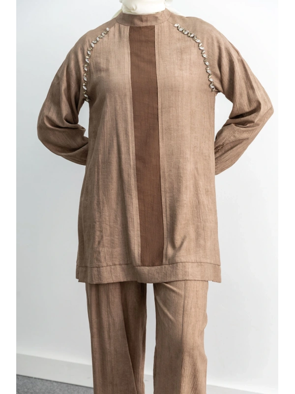 LETAFET 4071 PANTOLONLU TAKIM - VİZON