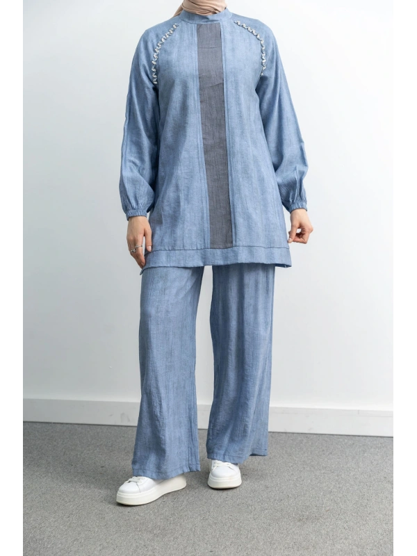 LETAFET 4071 PANTOLONLU TAKIM - MAVİ