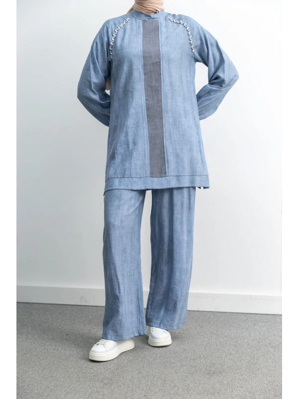 LETAFET 4071 PANTOLONLU TAKIM - MAVİ