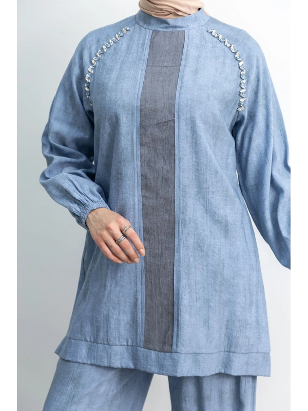 LETAFET 4071 PANTOLONLU TAKIM - MAVİ