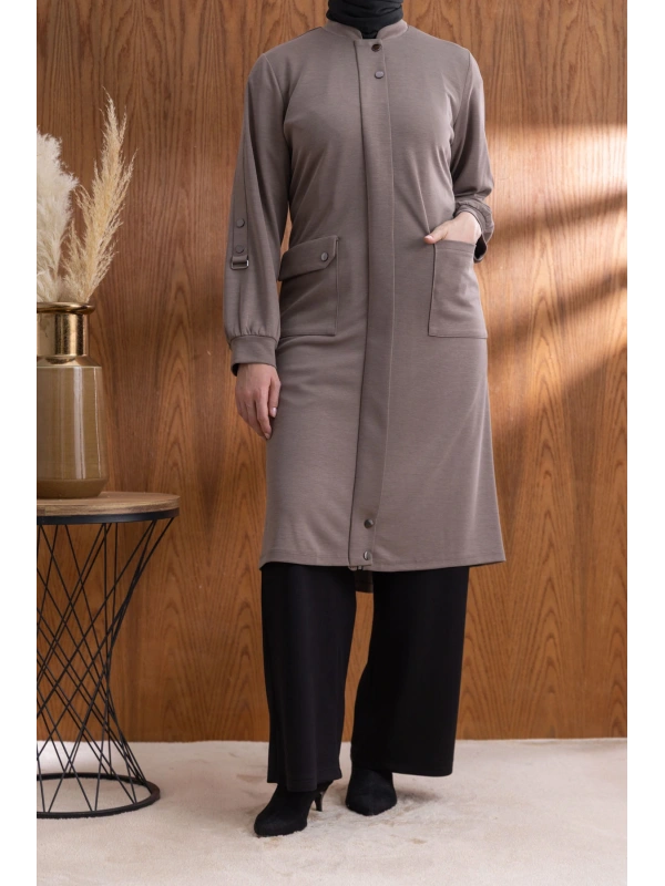 TORBA CEPLİ İÇİ FERMUARLI GİYÇIK - TAŞ