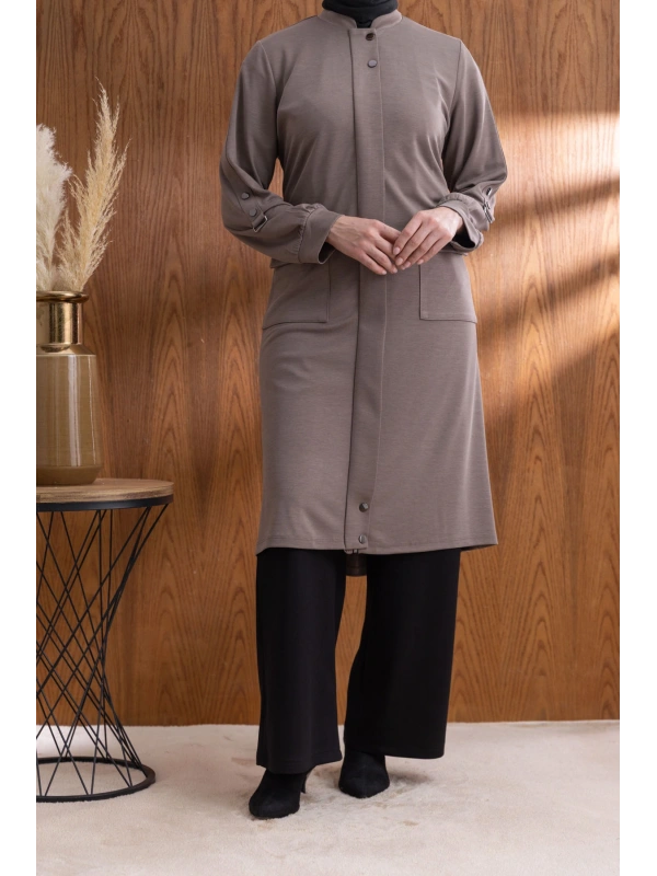 TORBA CEPLİ İÇİ FERMUARLI GİYÇIK - TAŞ