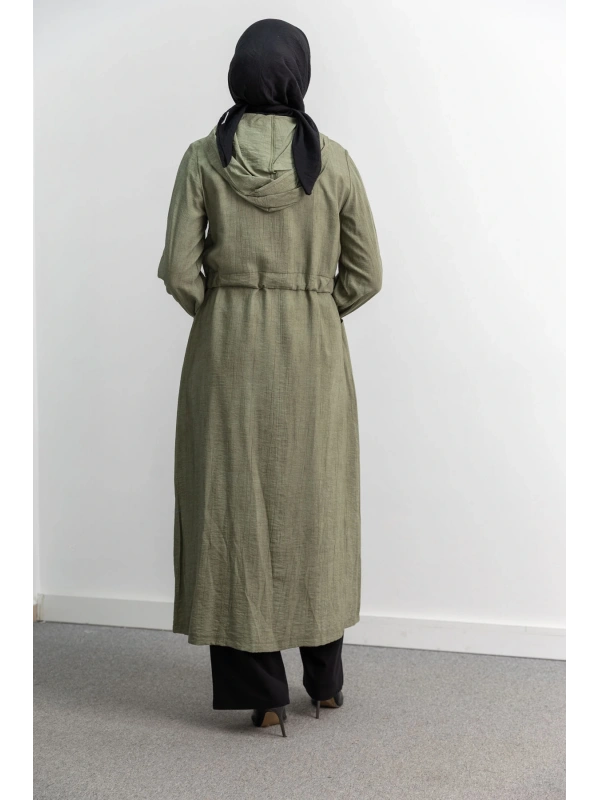 KARE ÇIT ÇIT DETAYLI FERACE - HAKİ