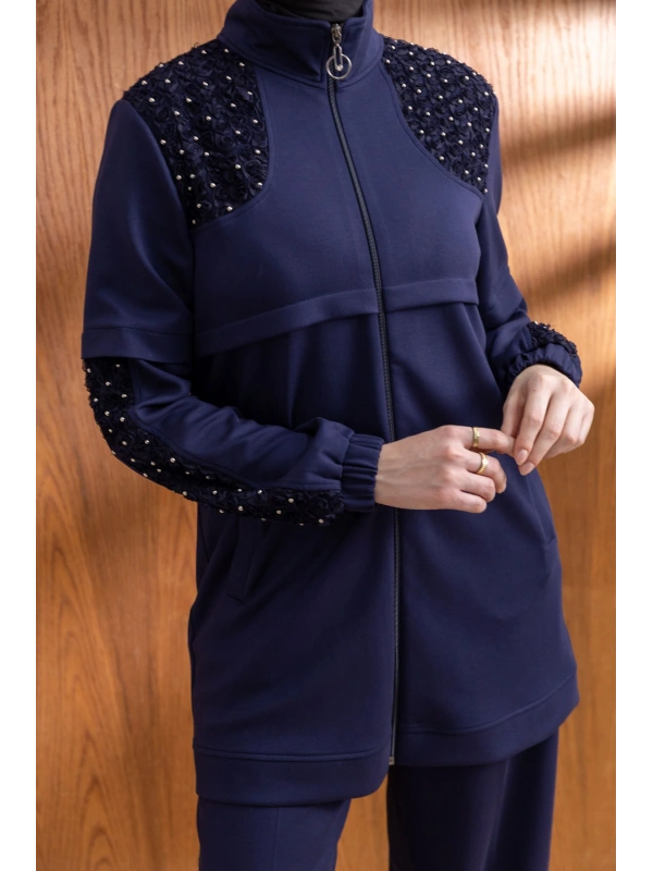 DANTEL DETAYLI PANTOLONLU TAKIM - LACİVERT