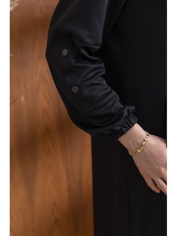 ÇITÇITLI KAPÜŞONLU FERACE - SİYAH