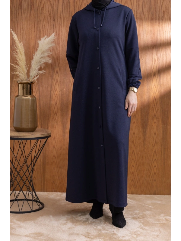 ÇITÇITLI KAPÜŞONLU FERACE - LACİVERT