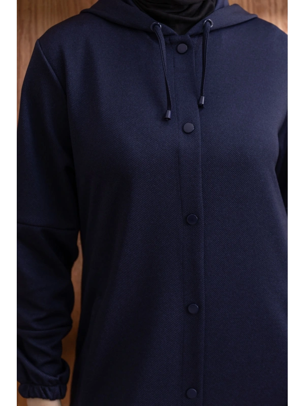 ÇITÇITLI KAPÜŞONLU FERACE - LACİVERT