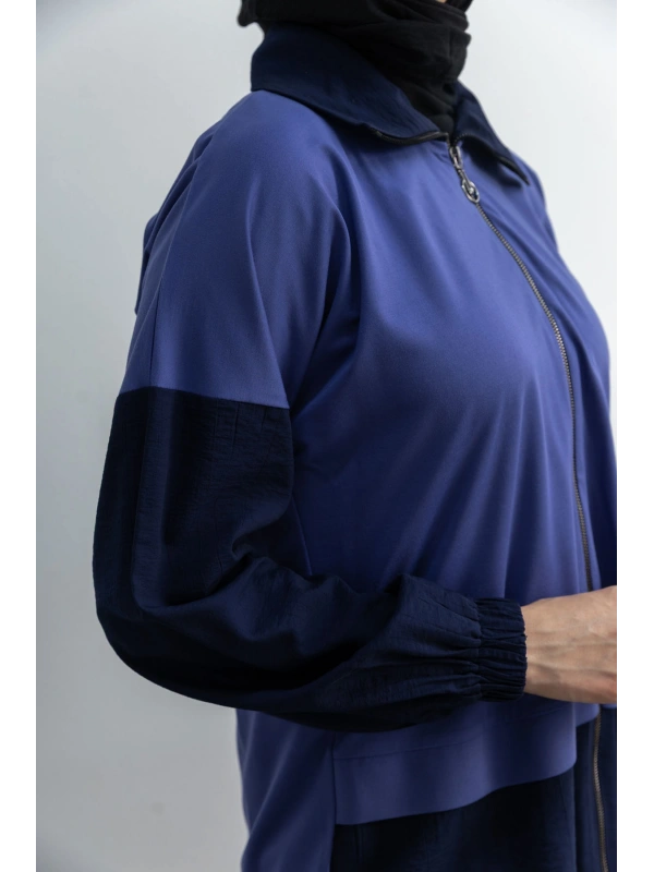 Letafet Çift Renkli Pantolonlu Takım - MOR