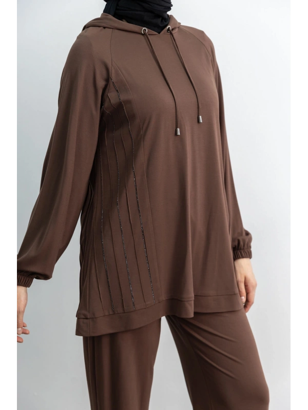 LETAFET 4068 PANTOLONLU TAKIM - AÇIK KAHVE
