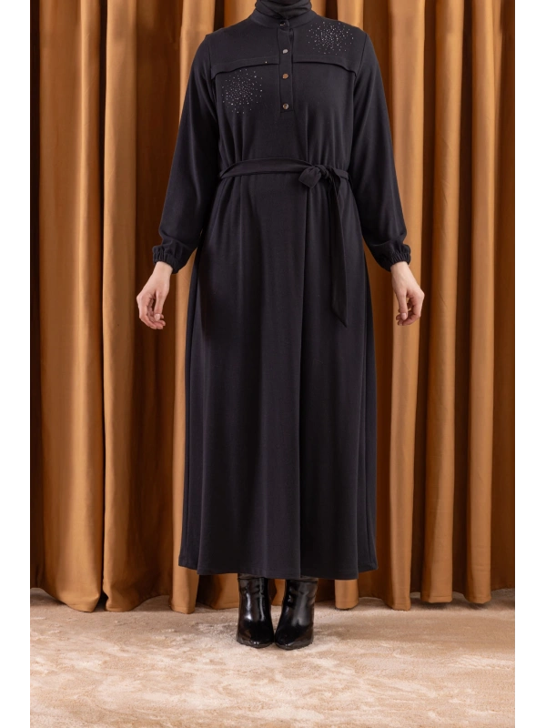 LETAFET 3045 ELBİSE - SİYAH