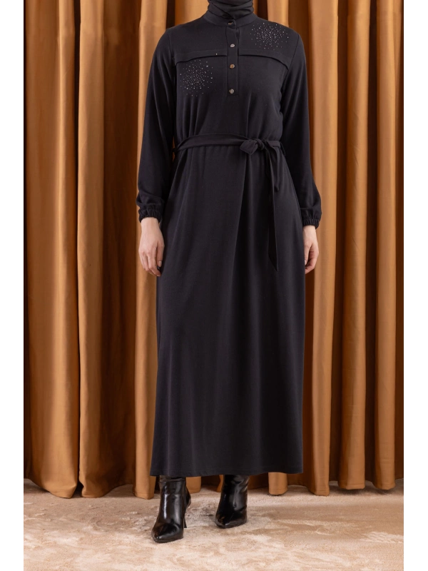 LETAFET 3045 ELBİSE - SİYAH