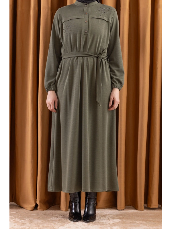 LETAFET 3045 ELBİSE - HAKİ