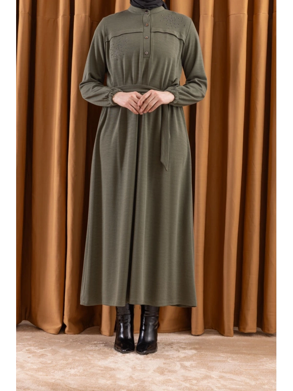 LETAFET 3045 ELBİSE - HAKİ