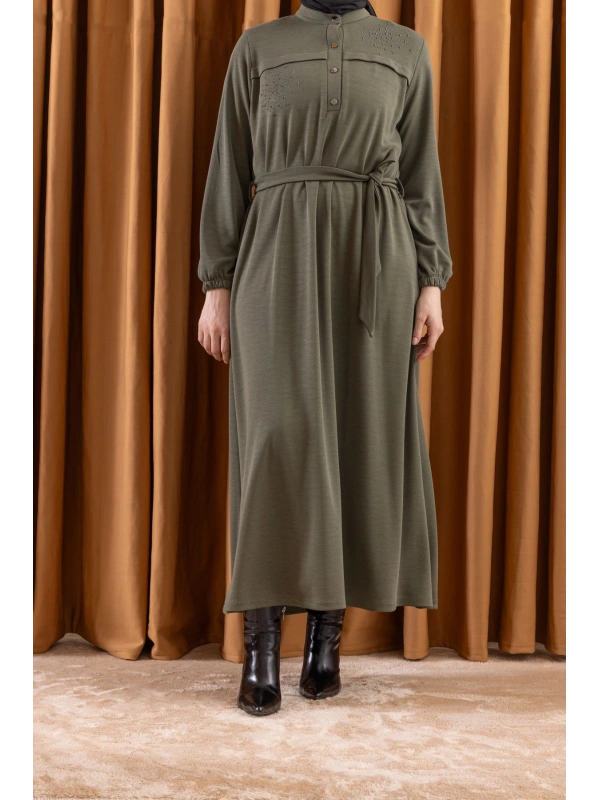 LETAFET 3045 ELBİSE - HAKİ