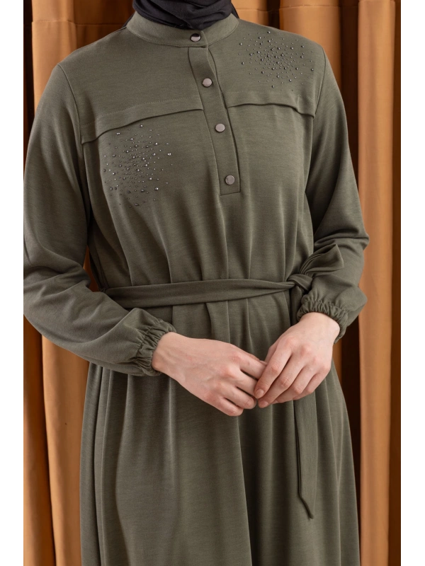 LETAFET 3045 ELBİSE - HAKİ