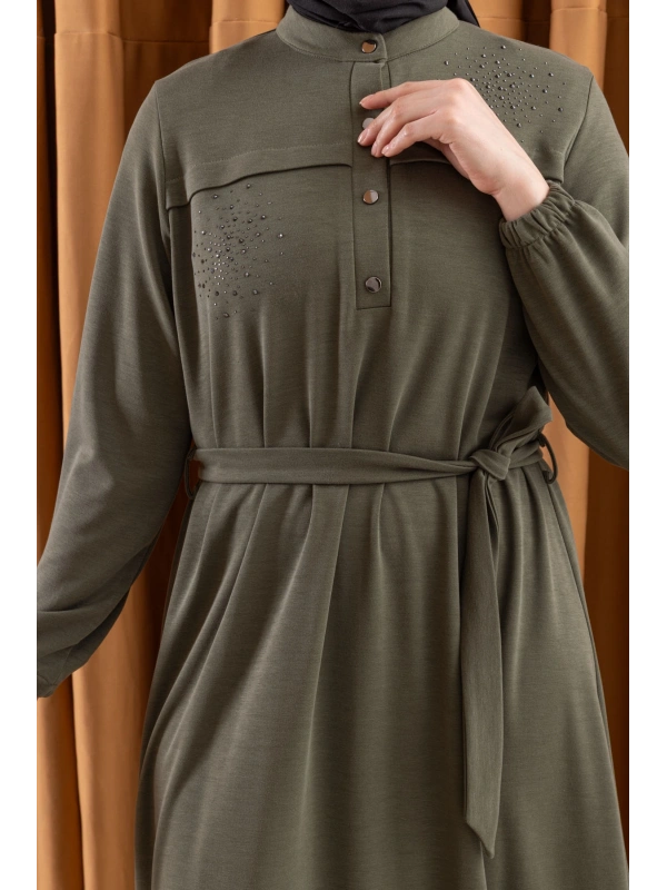 LETAFET 3045 ELBİSE - HAKİ