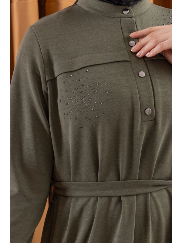 LETAFET 3045 ELBİSE - HAKİ