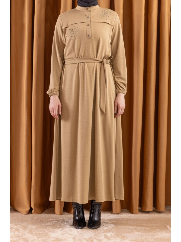 LETAFET 3045 ELBİSE - VİZON