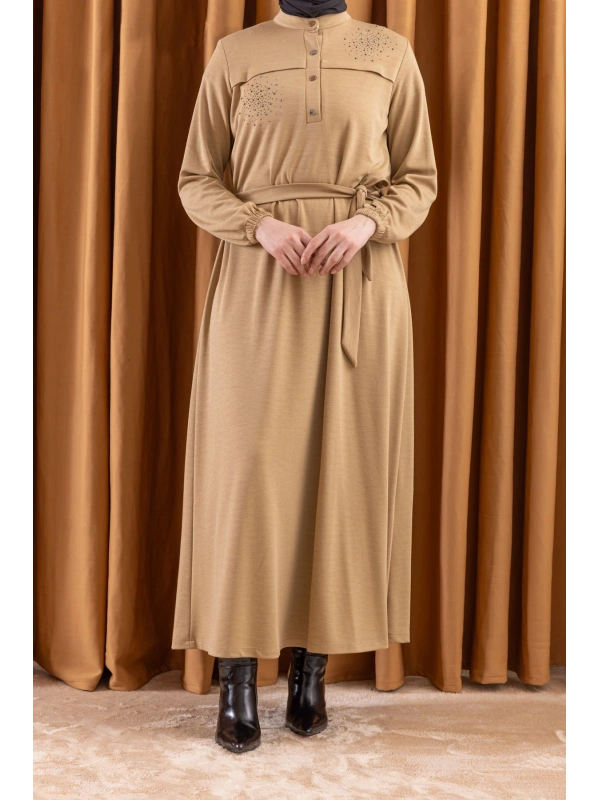 LETAFET 3045 ELBİSE - VİZON