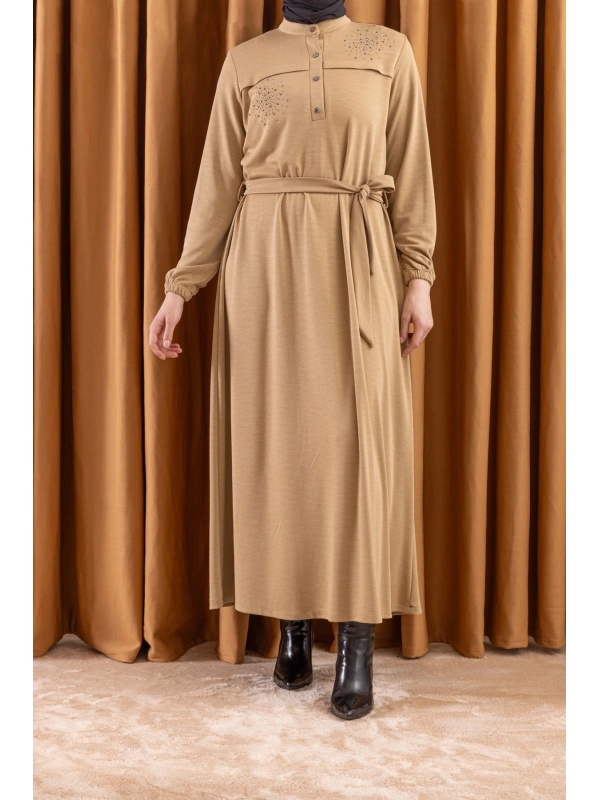 LETAFET 3045 ELBİSE - VİZON