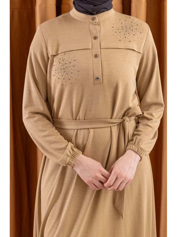 LETAFET 3045 ELBİSE - VİZON