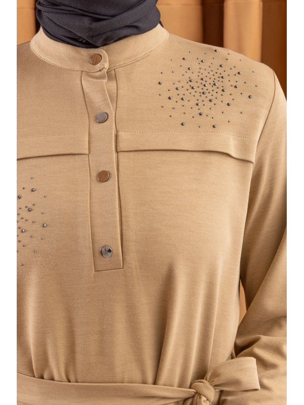 LETAFET 3045 ELBİSE - VİZON