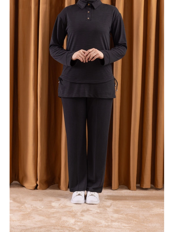 LETAFET 4130 PANTOLONLU TAKIM - SİYAH