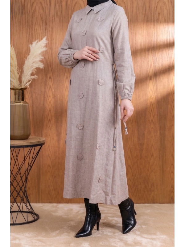 LETAFET 3064 ELBİSE - BEJ