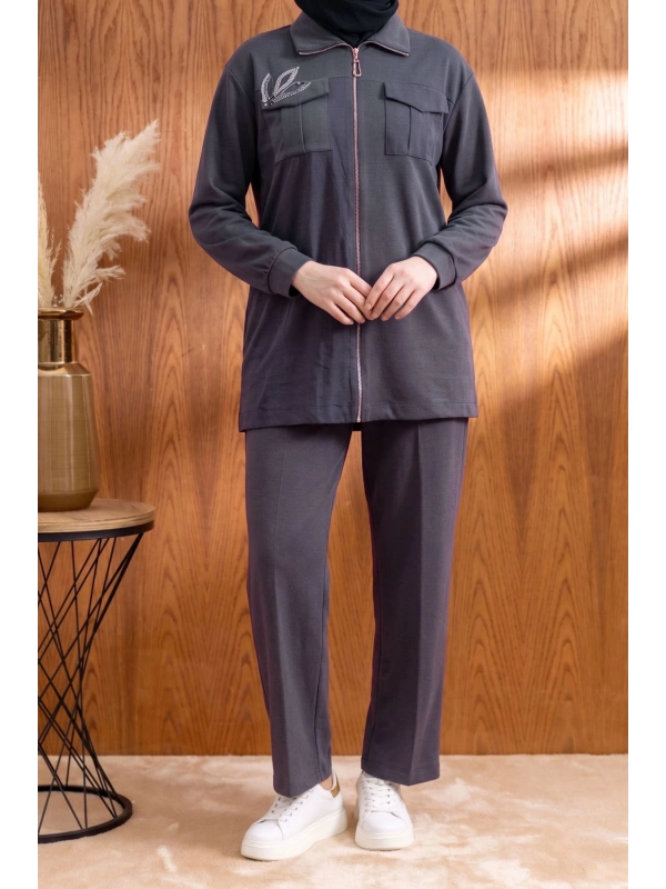 LETAFET 4138 PANTOLONLU TAKIM - GRİ