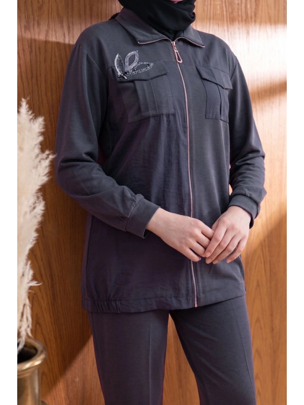 LETAFET 4138 PANTOLONLU TAKIM - GRİ