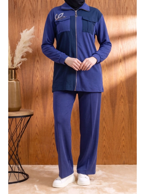 LETAFET 4138 PANTOLONLU TAKIM - MAVİ