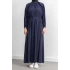 LETAFET REGLAN KOL FIRFIR DETAYLI ELBİSE - LACİVERT