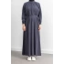LETAFET REGLAN KOL FIRFIR DETAYLI ELBİSE - ANTRASİT